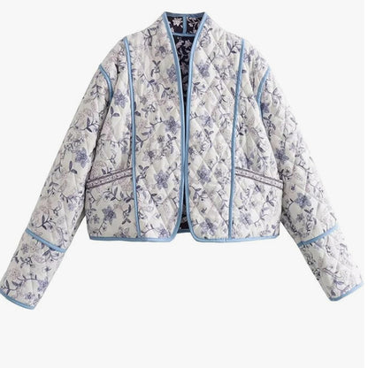 Women's Floral Quilted Puffer Jacket