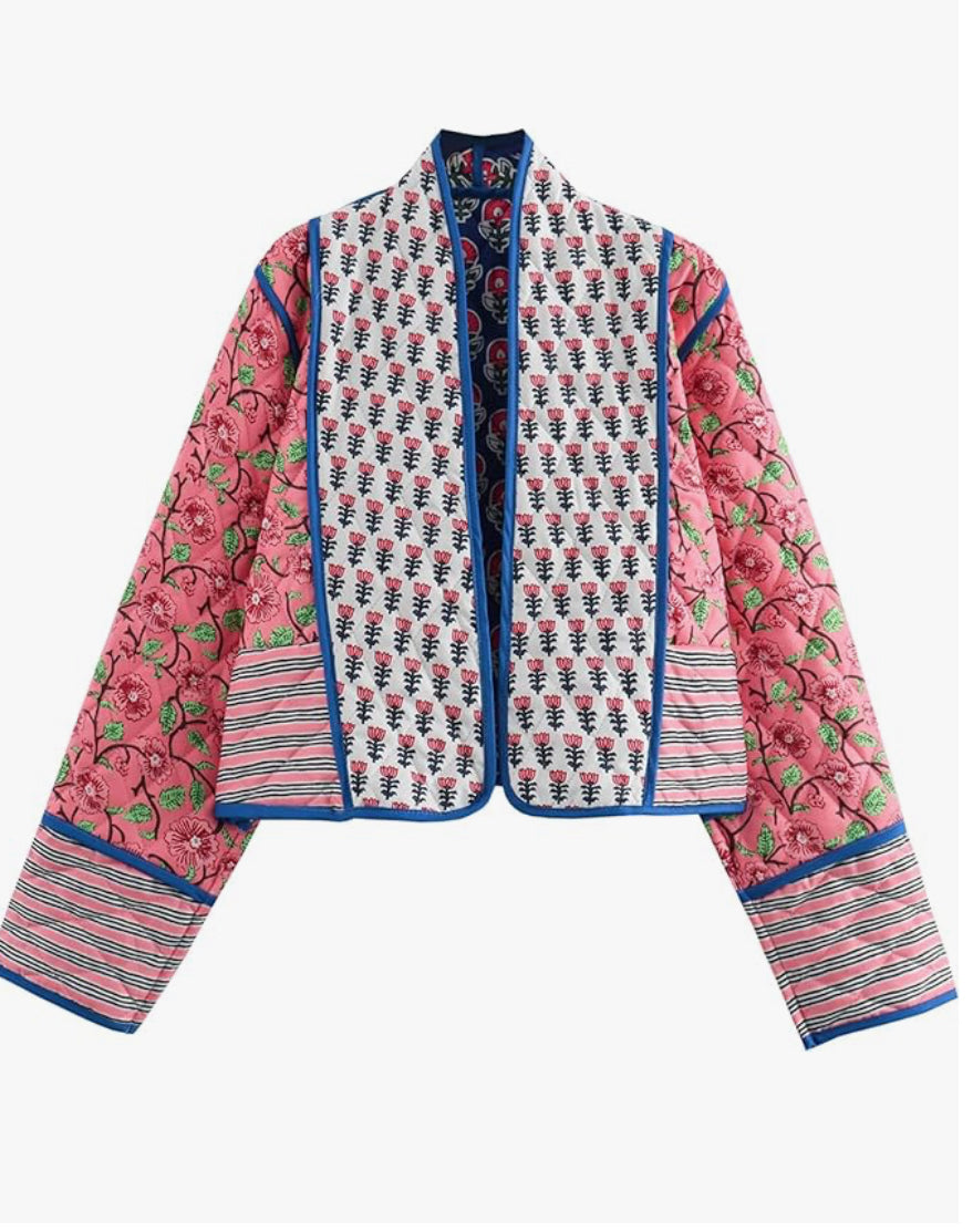 Women's Floral Quilted Puffer Jacket