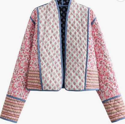 Women's Floral Quilted Puffer Jacket