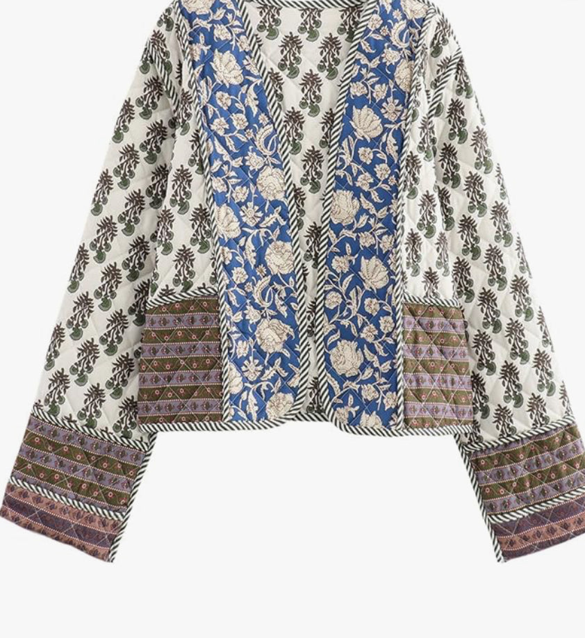 Women's Floral Quilted Puffer Jacket